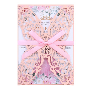 Tarjetas de felicitación para el Día de San Valentín europeas y americanas, invitaciones de boda, invitaciones de compromiso hermosas con recortes de papel. - Product Image 1