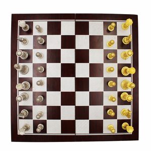 Hot Sales High Quality Deluxe Tournament Board and Pieces <strong>Set</strong> Portable Folding Travel Magnetic <strong>Metal</strong> <strong>Chess</strong> <strong>Set</strong> - Product Image 3