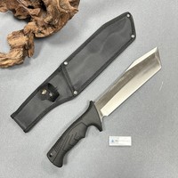 Couteau à découper les os robuste en acier à haute teneur en carbone, couteau de boucher à manche intégral avec poignée en bois pour boucher et chef