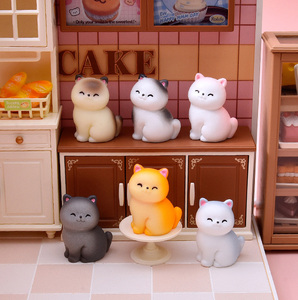تماثيل قطط صغيرة لطيفة من الراتنج لتزيين الحدائق الخيالية، هدية للمنزل والحديقة وسلسلة مفاتيح للديكور - Product Image 3
