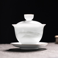 Service à thé Kung Fu en porcelaine de jade blanc de Dehua, ensemble de théière chinoise en céramique de qualité supérieure pour le bureau et les cadeaux d'affaires