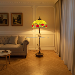 Lámpara de Techo de Estilo Europeo con Base de Cobre de 26 Pulgadas, Vidrio Tiffany de Gran Tamaño, para Decoración de Comedor y Sala de Estudio - Product Image 2