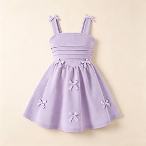 <span class=keywords><strong>Robe</strong></span> sans manches pour filles avec nœud décoratif, corsage plissé, coupe trapèze, vêtement décontracté d'été, service personnalisé ODM, usine <span class=keywords><strong>Moda</strong></span> - Product Image 3