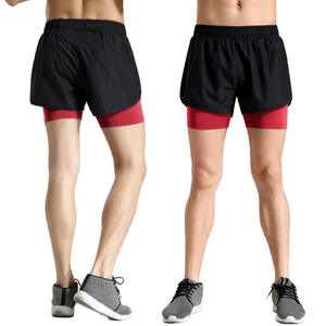Short de sport d'été de haute qualité Logo personnalisé Double couche couleur assortie Fitness course et short de sport respirant pour hommes - Product Image 6