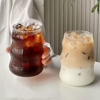 1 verre à boire en verre 530 ml, résistant à la chaleur, design moderne, pour étudiants, pour thé, jus, lait, café, vaisselle de mariage, avec bouchon mousqueton