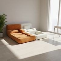 Canapé sectionnel multifonctionnel pliable en cuir véritable, personnalisé en usine, pour enfants, avec fonction couchage et siège unique