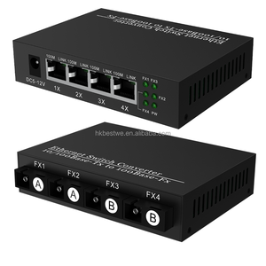 สวิตช์ไฟเบอร์อีเธอร์เน็ต OEM/ODM 4F4E 4xSC 4xRJ45 ตัวแปลงสื่ออีเธอร์เน็ตเป็นไฟเบอร์ 10/100 Base-Tx เป็น 100Base-FX สวิตช์ไฟเบอร์ - Product Image 1