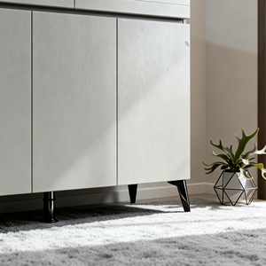 Zapatero Moderno <span class=keywords><strong>de</strong></span> Madera con Cubierta <span class=keywords><strong>de</strong></span> Azulejos <span class=keywords><strong>de</strong></span> Cerámica, Tablero <span class=keywords><strong>de</strong></span> MDF <span class=keywords><strong>de</strong></span> 15 mm, Patas <span class=keywords><strong>de</strong></span> Metal, Color Gris Claro, Bloque <span class=keywords><strong>de</strong></span> Color, 2 Cajones, 3 Puertas <span class=keywords><strong>de</strong></span> Armario - Product Image 6