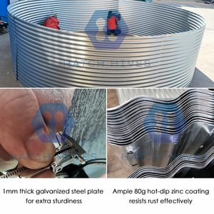 대용량 양식 저수지 물고기 양식 탱크 PVC 타포린 안감 아연 도금 강철 둥근 물고기 연못 - Product Image 3