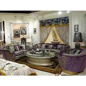 Italian Luxury Antique Style Living Room Furniture Designs and <strong>Prices</strong> Fabric <strong>Sofa</strong> <strong>Set</strong> - Product Image 1