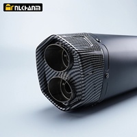 Nouveau silencieux d'échappement universel pour moto en carbone 51 mm N.L.K.HANN DB Killer Double trou ADV F800 F750 Z900 MT09 R7 MT03 ZX4R R6