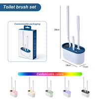 Coffret de 3 Brosses de Nettoyage Ménager en Vente Chaude - Brosse de Toilette en Plastique Créative en Forme de S avec Manche É