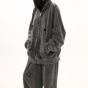 Streetlux Venta al por mayor Comfort 100% algodón Super Dalian Sudadera con capucha Fábrica de logotipo personalizado color sólido cremallera Sudadera con capucha para los hombres - Product Image 1