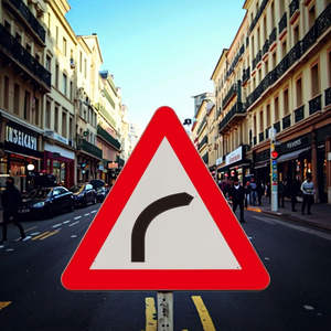 Panneaux de signalisation routière conformes à la norme LTO des Philippines - Panneaux de signalisation routière en forme de triangle rouge pour les virages/intersections - Panneaux de signalisation routière en aluminium réfléchissant - Product Image 3