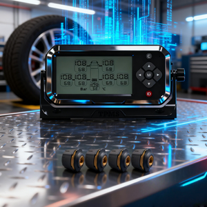 LKW TPMS Reifendruckkontrollsystem TPMS 4 Externe Sensoren Digitales LCD Reifentemperatur-Alarmmonitor TPMS <span class=keywords><strong>RDKS</strong></span> - Product Image 1