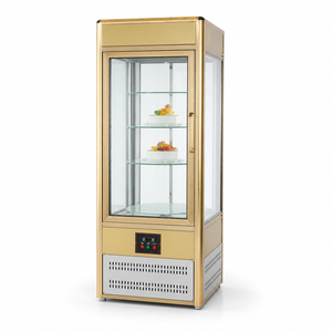 Refrigerador Comercial con Vitrina de Vidrio de Cuatro Lados, 2-10 °C, 220 V, 0.73 kW, Vitrina Vertical para Pasteles, para Panadería, Cafetería, Tienda de Postres - Product Image 1
