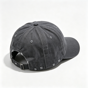 Vintage Washed Distressed 6-Panel Polyester/Cotton <b>Dad</b> <b>Hat</b> with Embroidery Letter Pattern Metal Buckle Closure Unisex - Product Image 5