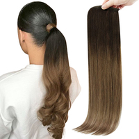 Vente en gros d'extensions de cheveux Remy indiennes brutes de 22 pouces enroulées autour du cordon de serrage Afro Kinky & Yaki Style queue de cheval droite
