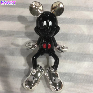 Cartone animato creativo viscerato Mickey Minnie statua di Mickey Minnie cartone animato Mickey seduto su una sedia - Product Image 4
