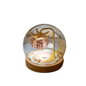 Lámpara Nocturna Recargable de Cristal con Forma de Erizo de Mar - Lista para Usar, Regalo para Niñas en Cumpleaños, San Valentín y Festival Qixi - Product Image 1
