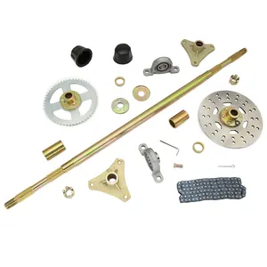 740mm ATV Go Karts kits d'essieu arrière STD 20mm assemblage complet avec moyeu de support disque de frein chaîne pignon T8F-54T avec chaîne 140L