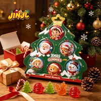 TikTok Virale Kerstboom-thema Cadeaubox met Santa, rendier en sneeuwpopvormige zoetzure snoepjes - Perfect voor afternoon tea parties