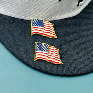Us Canada Flag Metal Enamel Badges Irregular Shape Nickel Free Butterfly Buckle <b>Pin</b> For <b>Hats</b> Clothing Accessories - Product Image 2