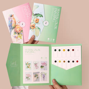 Landschapspapier Verfkwast Diy Aquarel Schilderij Boek Kleurrijke Gouache Tekening Schilderkunst Set Voor Beginners - Product Image 3