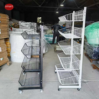 Exhibidor de Metal de 3 Niveles Resistente, Estante para Dulces y Snacks, Organizador de Exhibición para Supermercados