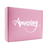 Low MOQ Wellpappe recycelbar Logo Pink Papier Versand kartons für kleine Unternehmen Geschenk verpackung Schuhe Kleidung Socken Post Mailer