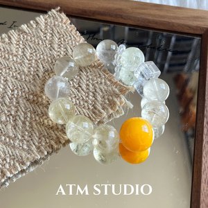 Edición de Coleccionista, Pulsera de Cristal Amarillo Citrino Ágata, Cristal de Limón Natural Dorado que Atrae la Riqueza, Pulsera Multigemas - Product Image 3