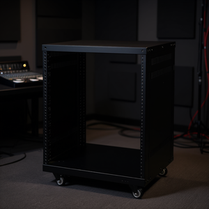 Black 19 Inch 12U <b>Component</b> Rack Cabinet For Dj Equipment Audio Video Musical It Mounting Portable Floor Standing Metal - Product Image 2