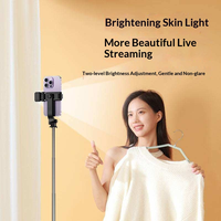 Perche à selfie extensible 1,7 m avec trépied et lumière d'appoint, télécommande pour diffusion en direct, vente en gros