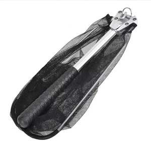 Épuisette de pêche pliable Sendema en alliage d'aluminium épais, double rangée de mailles, profondeur 20 cm, portable, en nylon + filet - Product Image 4