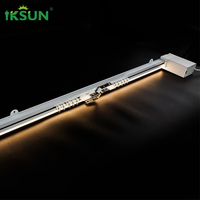 Fabricant IKSUN Produits pour la maison intelligente Moteur de rideau en aluminium motorisé et rail de rail de rideau électrique de plafond