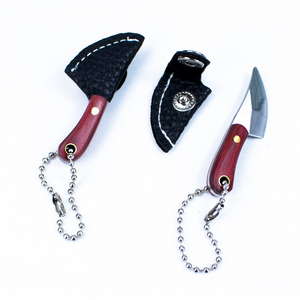 The Hobbyworker Stainless Steel <b>Mini</b> Cleaver Knife Versatile EDC Keychain with <b>Bottle</b> Opener, Sheath & Sharpener Pendant - Product Image 5