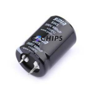 ตัวเก็บประจุแบบอิเล็กโทรไลต์อะลูมิเนียมแบบ Snap-in รุ่น SW32D681MNNYS04S2 ชนิด Through-hole (THT) ขนาด D25xL35 มม. 680uF 20% 200V - Product Image 1