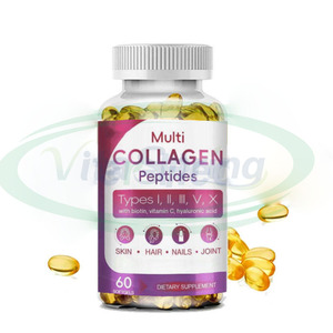 VitaSpring Colágeno Peptídeos <span class=keywords><strong>Softgel</strong></span> <span class=keywords><strong>C</strong></span>ápsulas Multi Colágeno Soft Gel <span class=keywords><strong>C</strong></span>ápsulas com Biotina, Vitamina <span class=keywords><strong>C</strong></span>, Suporta Pele Cabelo Unhas - Product Image 1