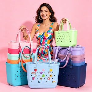 Sac de plage imperméable en EVA couleur unie <span class=keywords><strong>DG</strong></span> Supplier – Sac fourre-tout tendance pour femme, idéal pour les voyages et la piscine, toutes saisons - Product Image 2