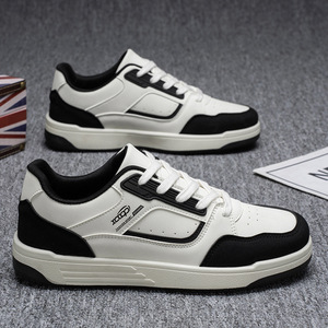 Nouvelles chaussures de skate pour hommes à lacets multi-matériaux, tendance de la mode, style coréen, chaussures de sport décontractées, chaussures polyvalentes pour étudiants - Product Image 1