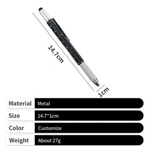 Custom 6 1 Shape <b>Multi</b> Tool <b>Pen</b> Pro for Men Gifts With Ruler Level in Stock - Product Image 5