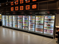 Vitrine Réfrigérée Verticale Personnalisée pour Viande, Grande Capacité, pour Supermarché et Boulangerie