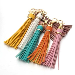 Premium Quality Tough PU Leather Tassels with Golden Metal Caps Lobster Swivel Keychain Tassels for Luxury Handbag RTS - Product Image 1