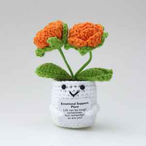 Rosas Mini Lindas al por Mayor, Ramo de Flores de Ganchillo Hecho a Mano para Apoyo Emocional, en Maceta con Tarjetas, para Regalo de San Valentín o Adorno - Product Image 4
