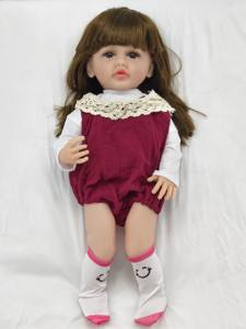 55cm lindo pelo largo plástico suave hermosa ropa con calcetines simulación muñeca <span class=keywords><strong>reborn</strong></span> - Product Image 4