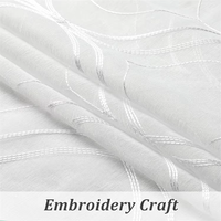 Treillis marocain brodé blanc voilages panneaux français texturé tringle poche Voile Tulle semi fenêtre rideaux pour chambre