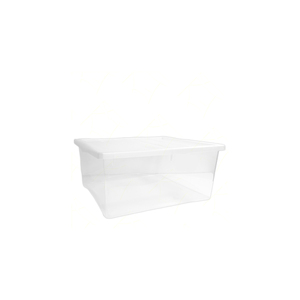 Boîte de rangement en plastique 55L XL 55x38x32 cm avec couvercle, couleur neutre, durable et spacieuse - Product Image 1