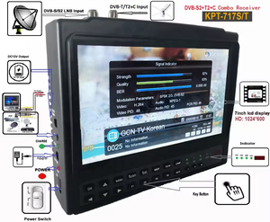 Combo de monitor de pantalla HD de 7 pulgadas para TV, buscador de satélite, compatible con T2/S2/<span class=keywords><strong>C</strong></span> y HD y CCTV, buscador de estrellas de TV de onda de tierra europea - Product Image 5
