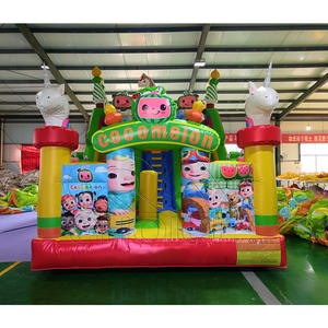 Combo Inflable de Alta Calidad <span class=keywords><strong>para</strong></span> Fiestas Infantiles, Casa de Brinco Inflable de Dibujos Animados <span class=keywords><strong>Cocomelon</strong></span> con Tobogán de Doble Carril - Product Image 1