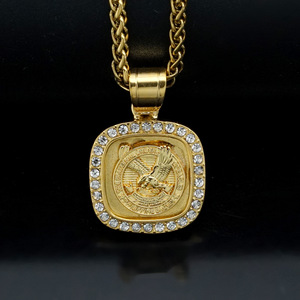 Vente en gros – Collier Hip Hop en acier inoxydable plaqué or 18 carats PVD, serti de zircone cubique, motif Dernière Cène, pour homme, emballage personnalisé - Product Image 2